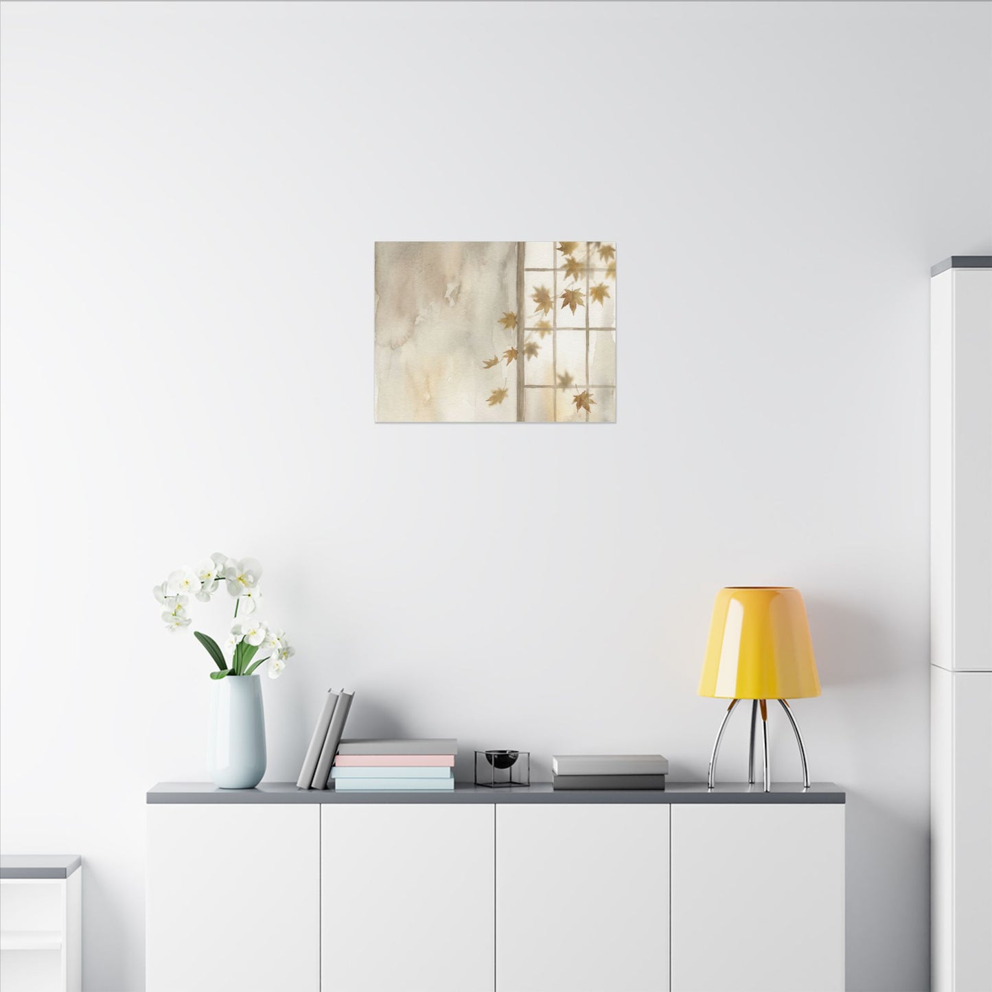 Warm Shoji Screen Canvas Art - Watercolor Japandi