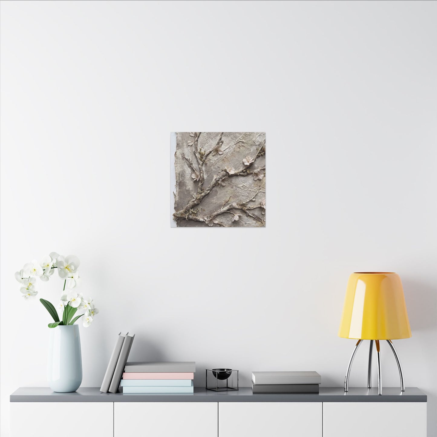 Summer Cherry Blossom Texture Canvas Art | Earthy Decor