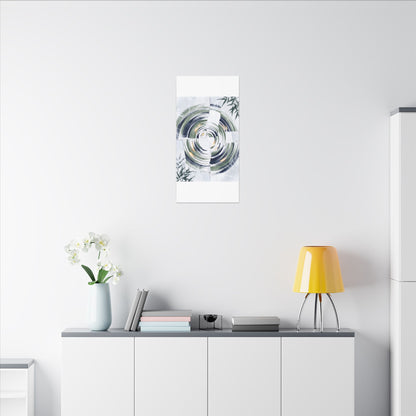 Winter Water Ripple Sumi E Canvas Art | Peaceful Decor