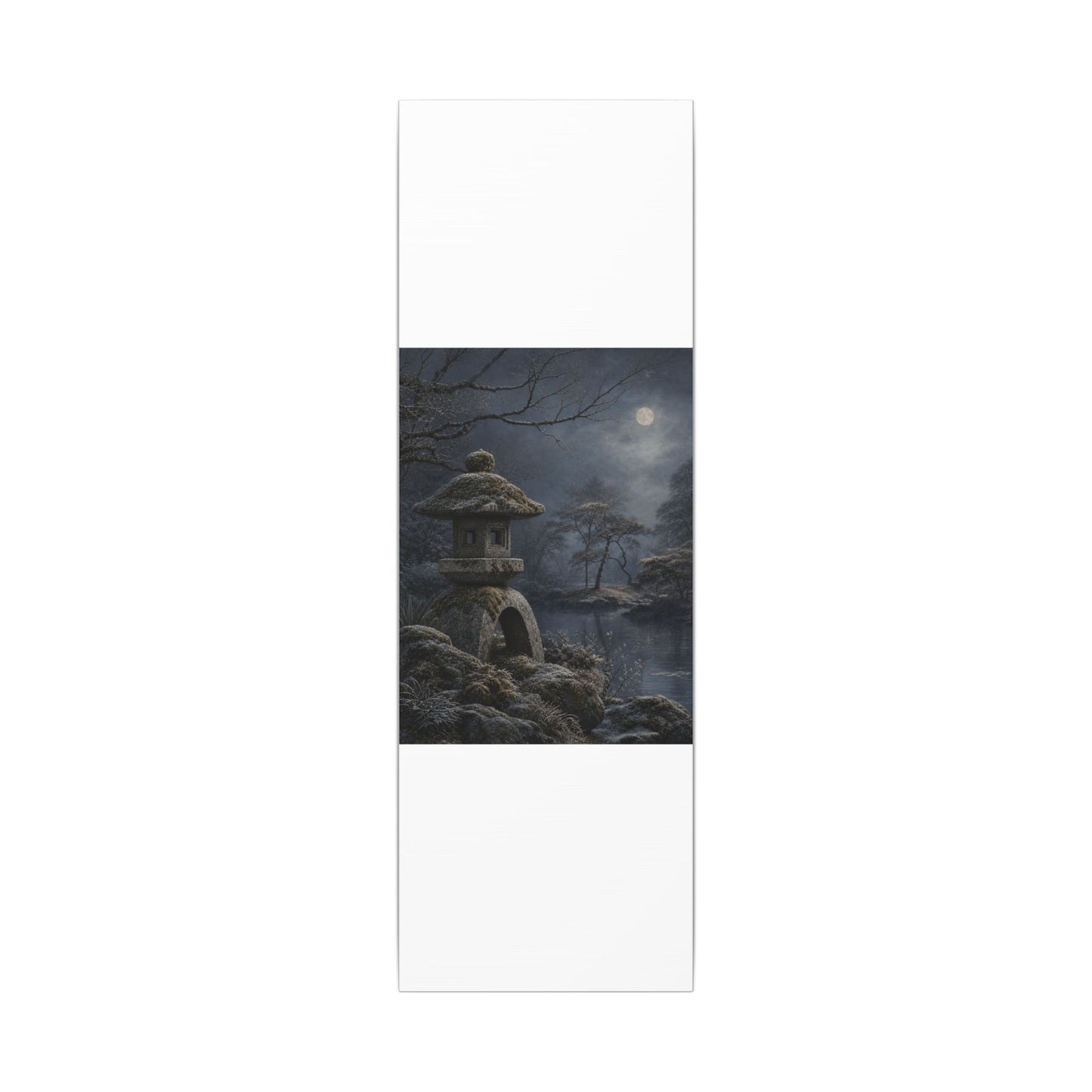 Stone Lantern Canvas Art | Winter Japandi Japanese Pattern Art