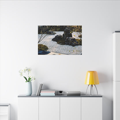 Zen Tea Ceremony in Golden Hour | Karesansui Canvas Art