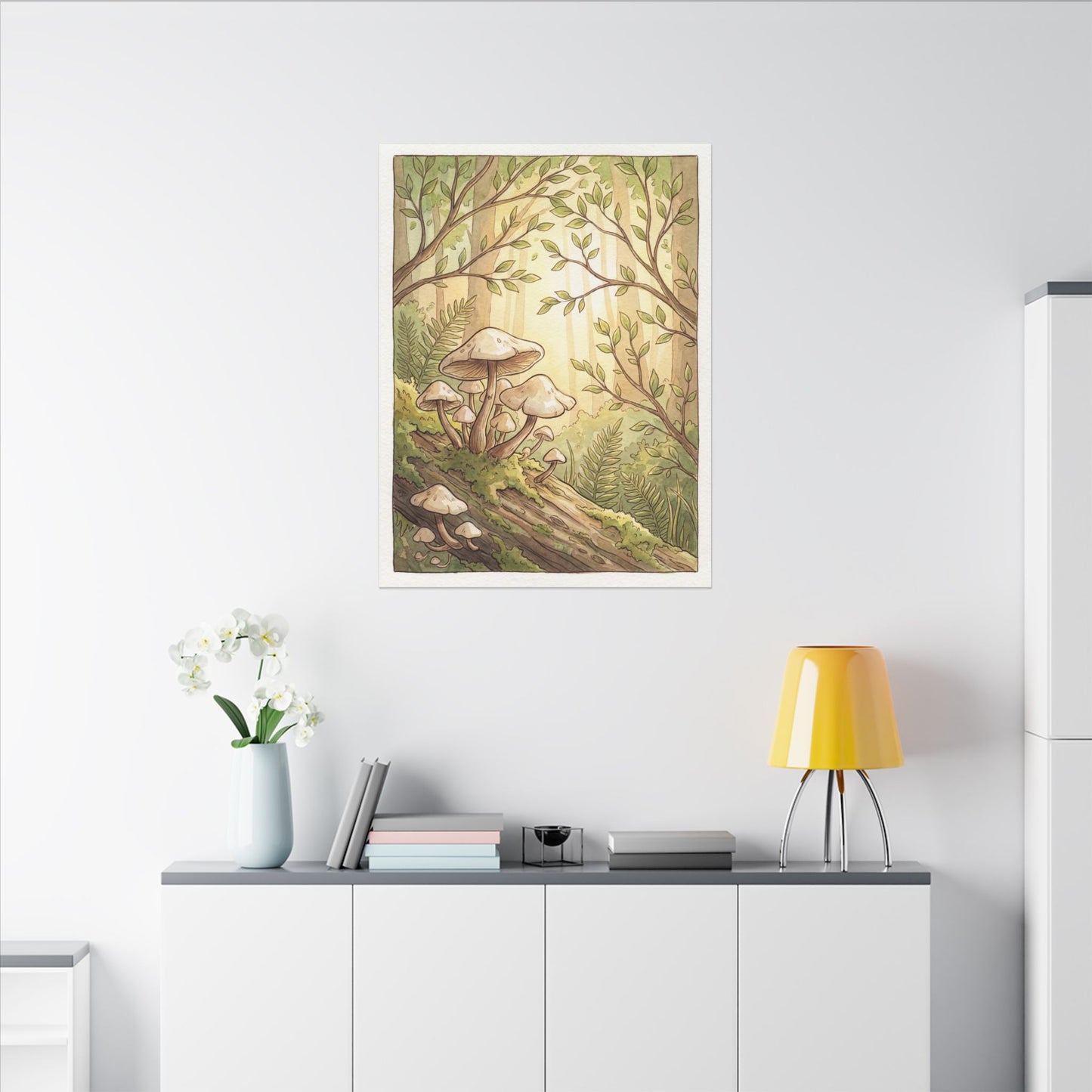 Spring Wild Mushrooms Mushroom Illustration Canvas Art | Cozy Decor