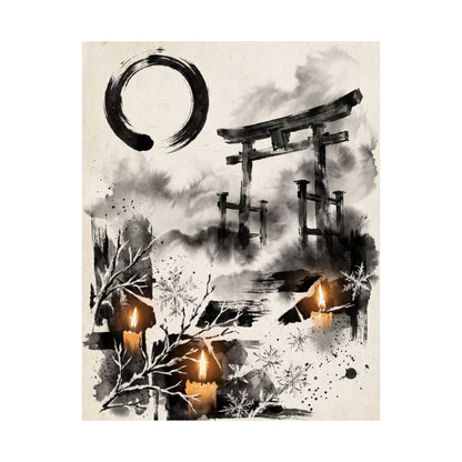 Zen Torii Gate in Candlelight | Enso Wall Art Print