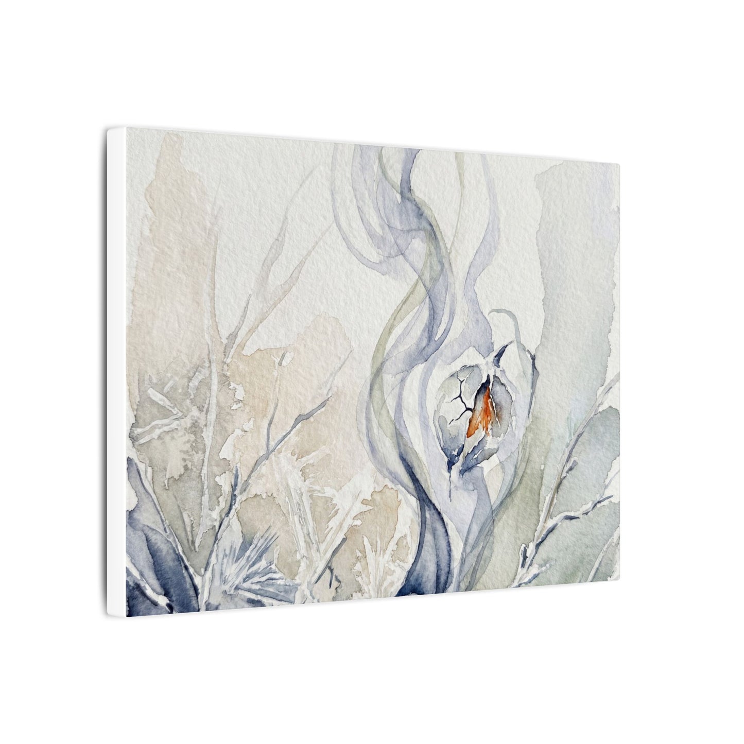 Earthy Incense Smoke Canvas Art - Watercolor Japandi