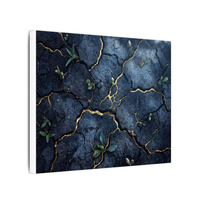 Cracked Earth Spring Canvas Art | Kintsugi Healing Design