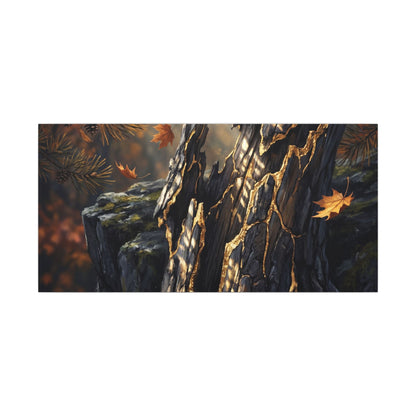 Pine Tree Autumn Canvas Art | Kintsugi Beautiful Design