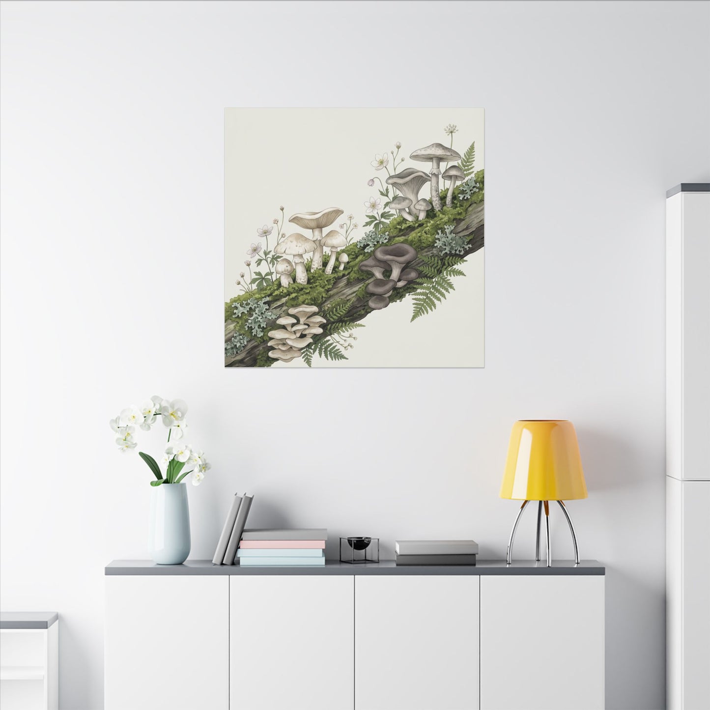 Dried Flowers Spring Canvas Art | Japandi Neutral Design
