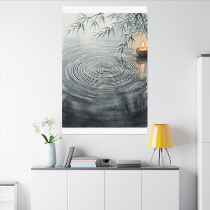 Water Ripple Sumi E Canvas Art | Calm Zen Art