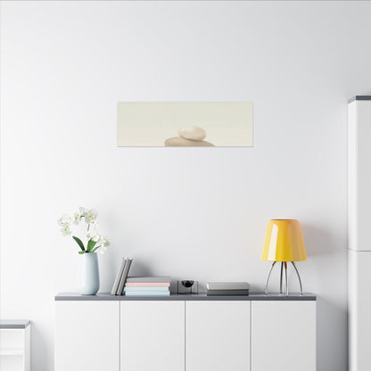 Dawn River Stones Canvas Art - Japandi Fukinsei