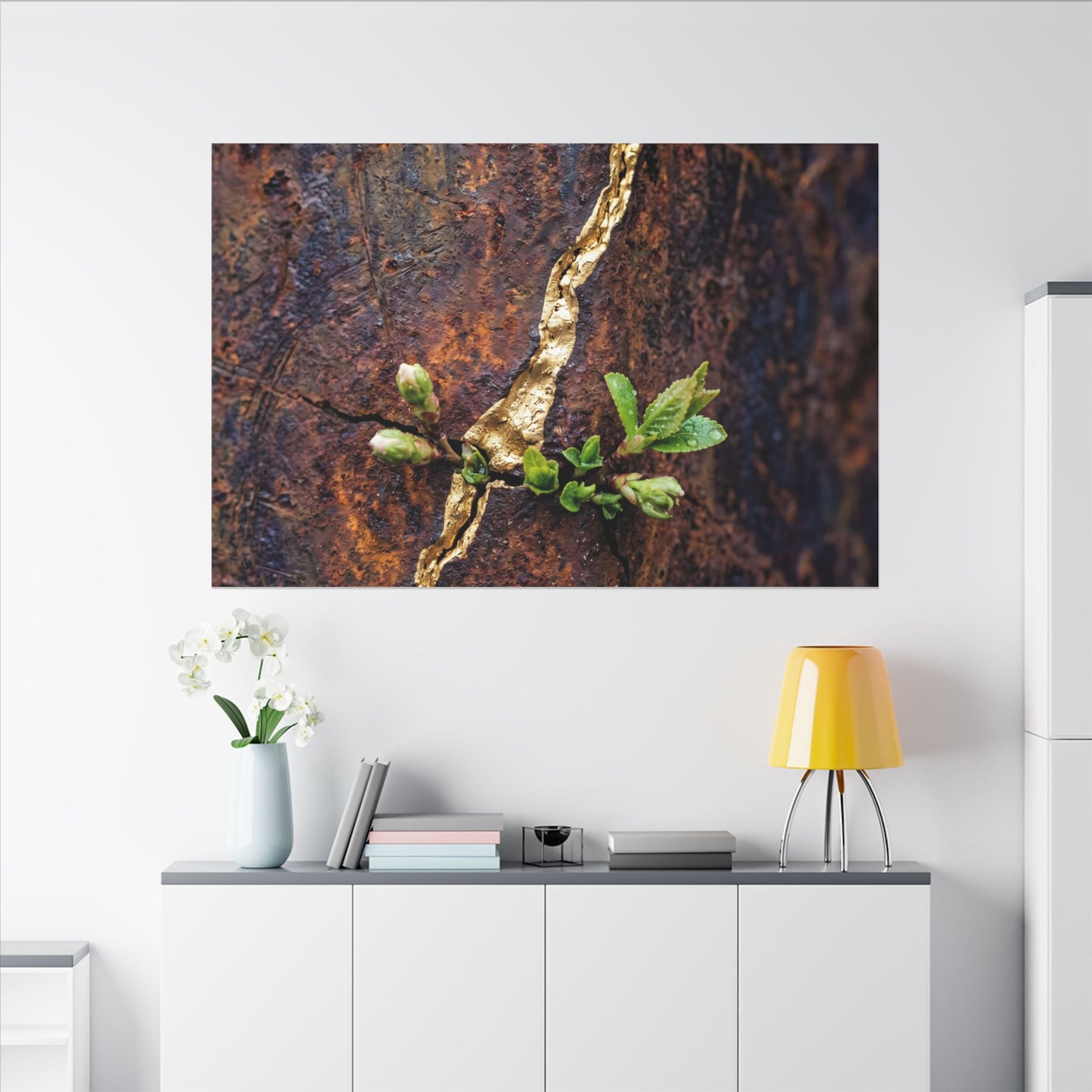 Overcast Rust Patina Canvas Art - Kintsugi Datsuzoku