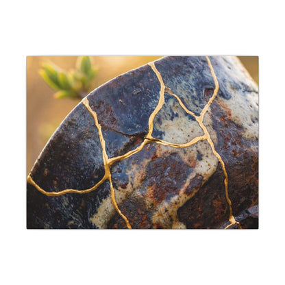 Fukinsei Rust Patina Canvas Art - Kintsugi Gold Repair