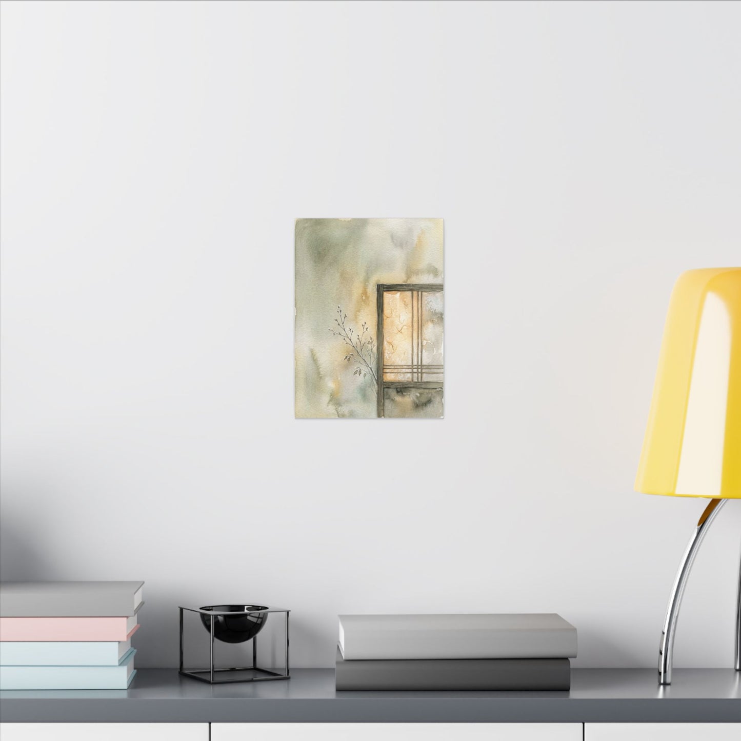 Ma Shoji Screen Canvas Art - Japandi Watercolor