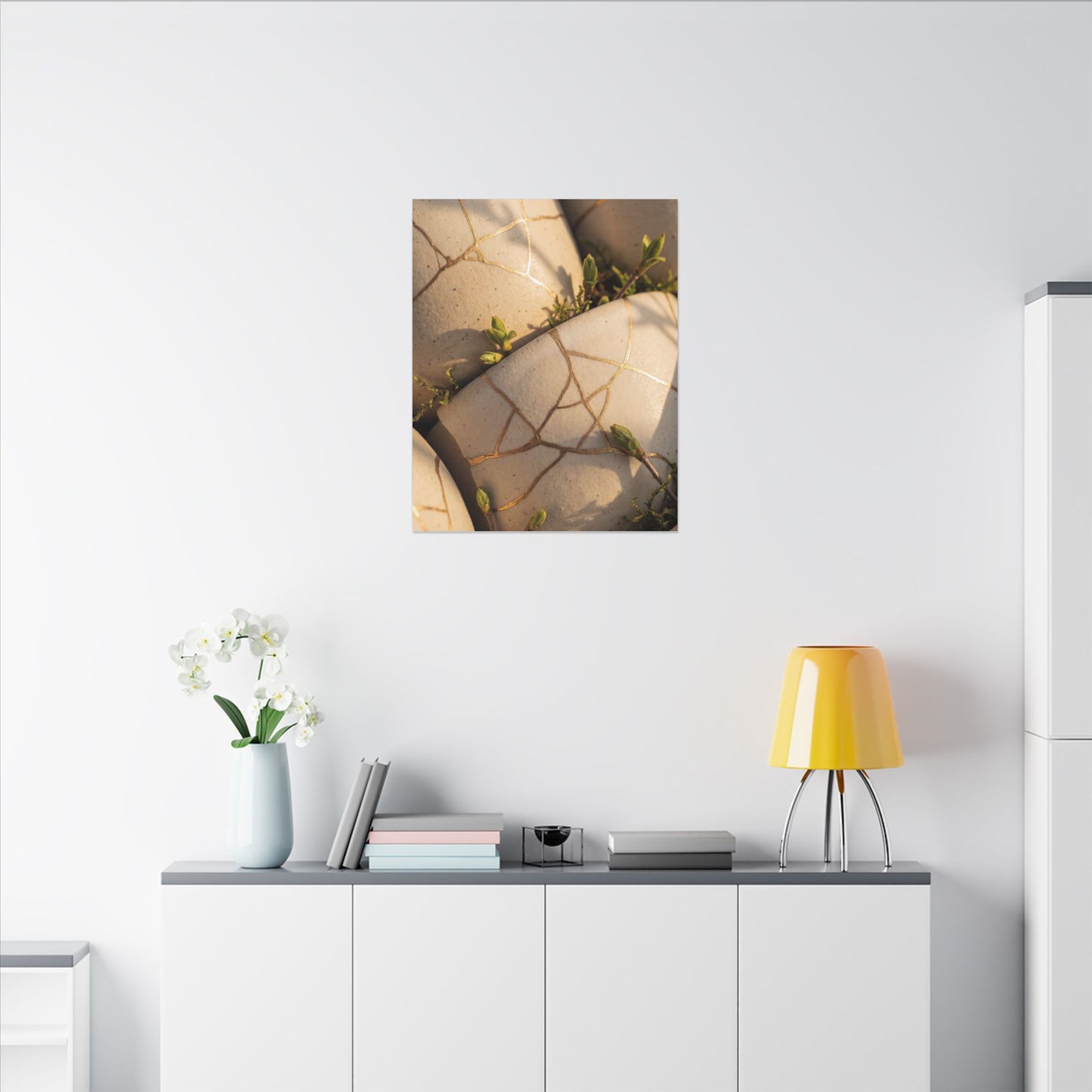 Spring Broken Pottery Gold Vein Canvas Art | Beautiful Decor