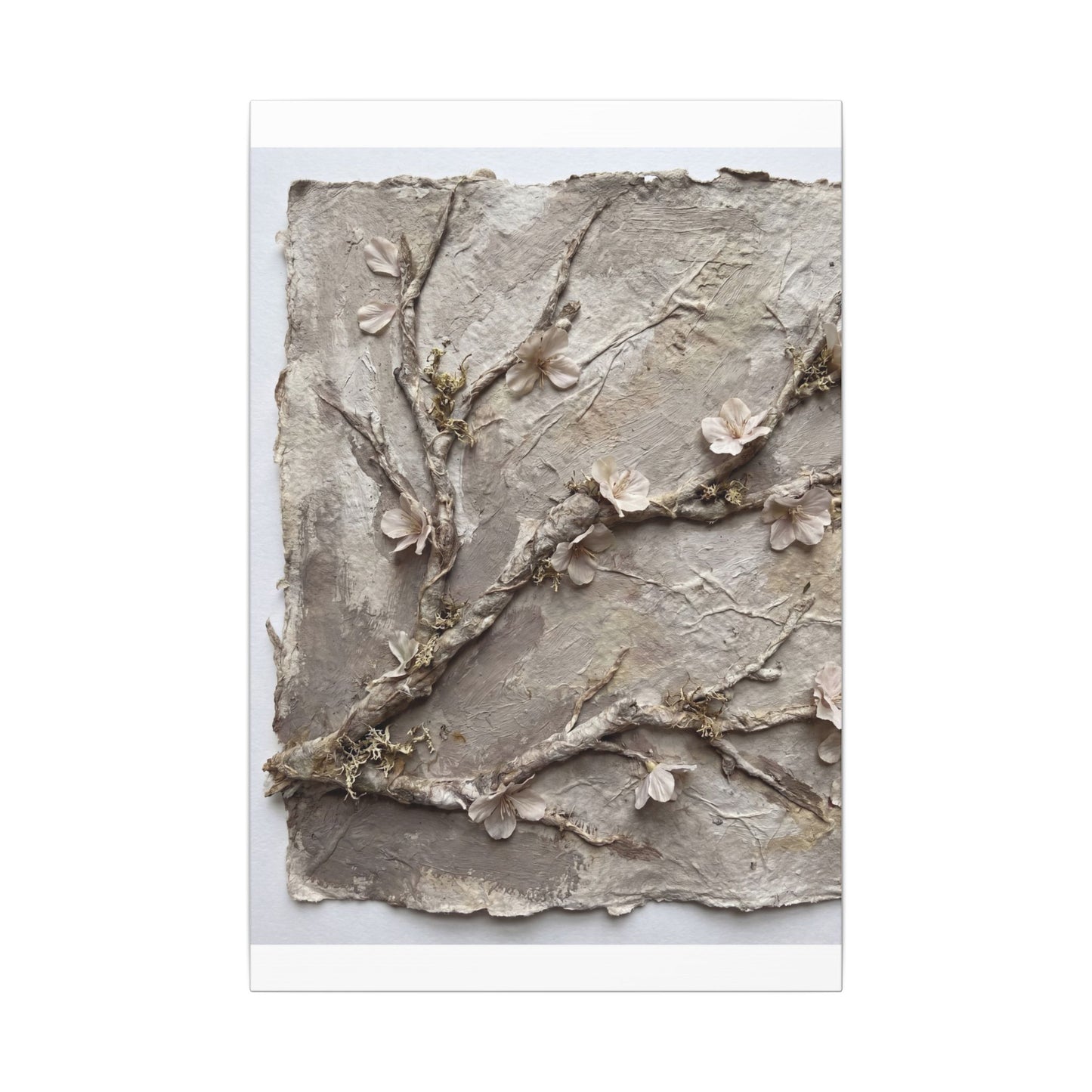 Summer Cherry Blossom Texture Canvas Art | Earthy Decor