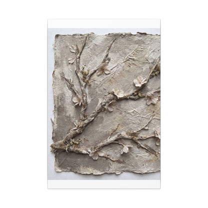 Summer Cherry Blossom Texture Canvas Art | Earthy Decor