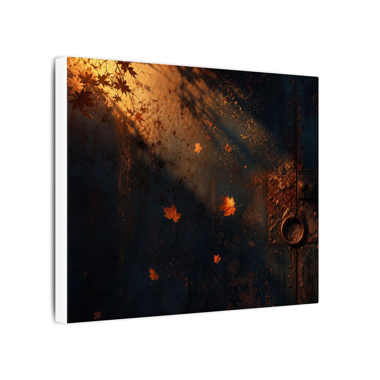 Dark Japandi Rust Patina in Golden Hour | Shadow Zen Canvas Art