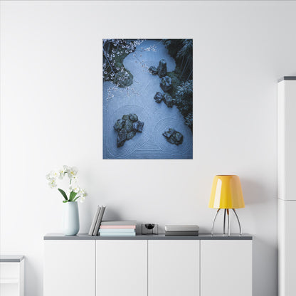 Contemplative Cherry Blossom Canvas Art - Karesansui Zen