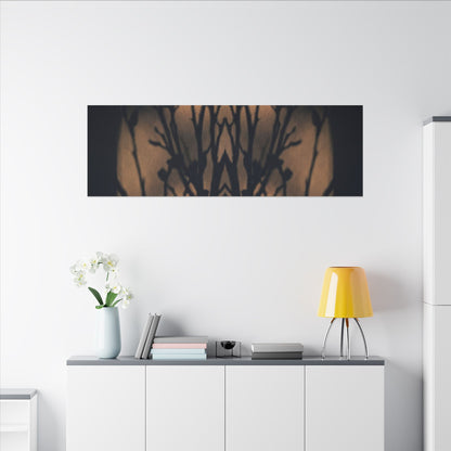 Dark Japandi Shadow Play in Golden Hour | Shadow Zen Canvas Art