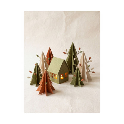 Spring Paper Fold Forest Whimsy Wall Art Print | Nostalgic Decor
