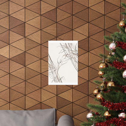 Japandi Shoji Screen in Dappled | Minimal Line Wall Art Print