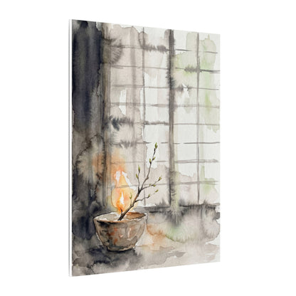 Shoji Screen Canvas Art | Spring Japandi Watercolor Art