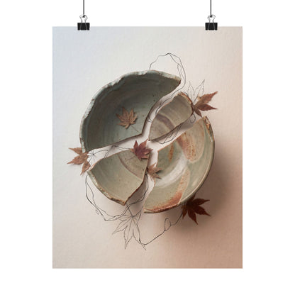 Ceramic Bowl Minimal Line Wall Art Print | Neutral Japandi Art Art Print