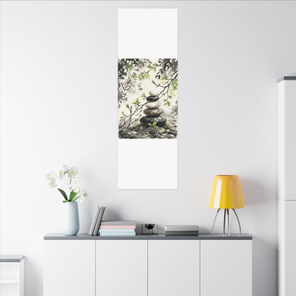 Spring River Stones Japanese Pattern Canvas Art | Elegant Decor