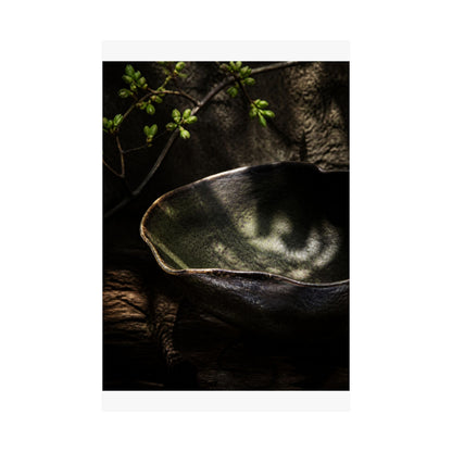Dappled Ceramic Bowl Wall Art Print - Dark Japandi Fukinsei