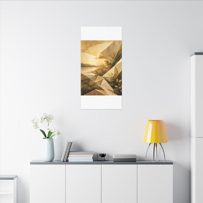Golden Hour Paper Fold Canvas Art - Japandi Ma