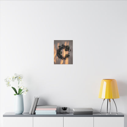 Ink Brushstroke Spring Canvas Art | Dark Japandi Bold Design