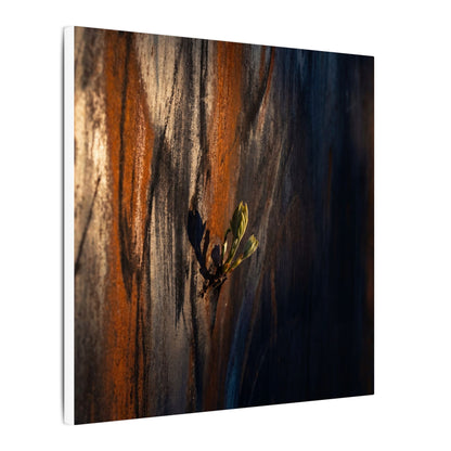 Rust Patina Charcoal Ink Canvas Art | Moody Dark Japandi Art