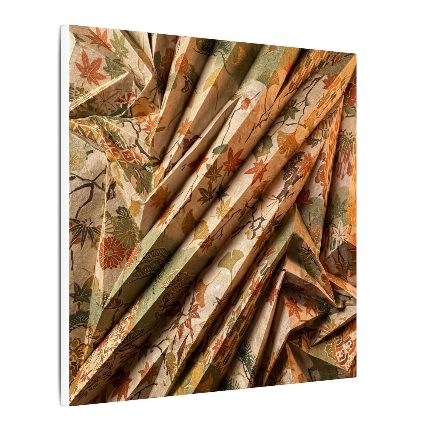 Paper Fold Autumn Canvas Art | Japandi Earthy Design