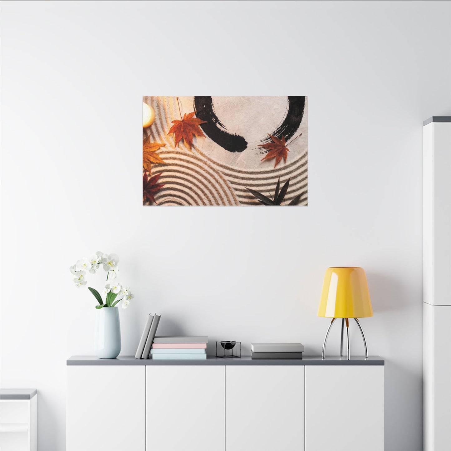 Tranquil Rock Garden Canvas Art - Enso Zen