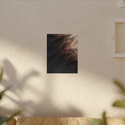 Dark Japandi Silk Drape in Dawn | Shadow Zen Canvas Art
