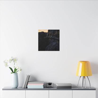 Pine Tree Moody Minimal Canvas Art | Sophisticated Dark Japandi Art