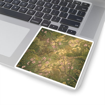 Summer Cherry Blossom Forest Whimsy Sticker | Rustic Decor