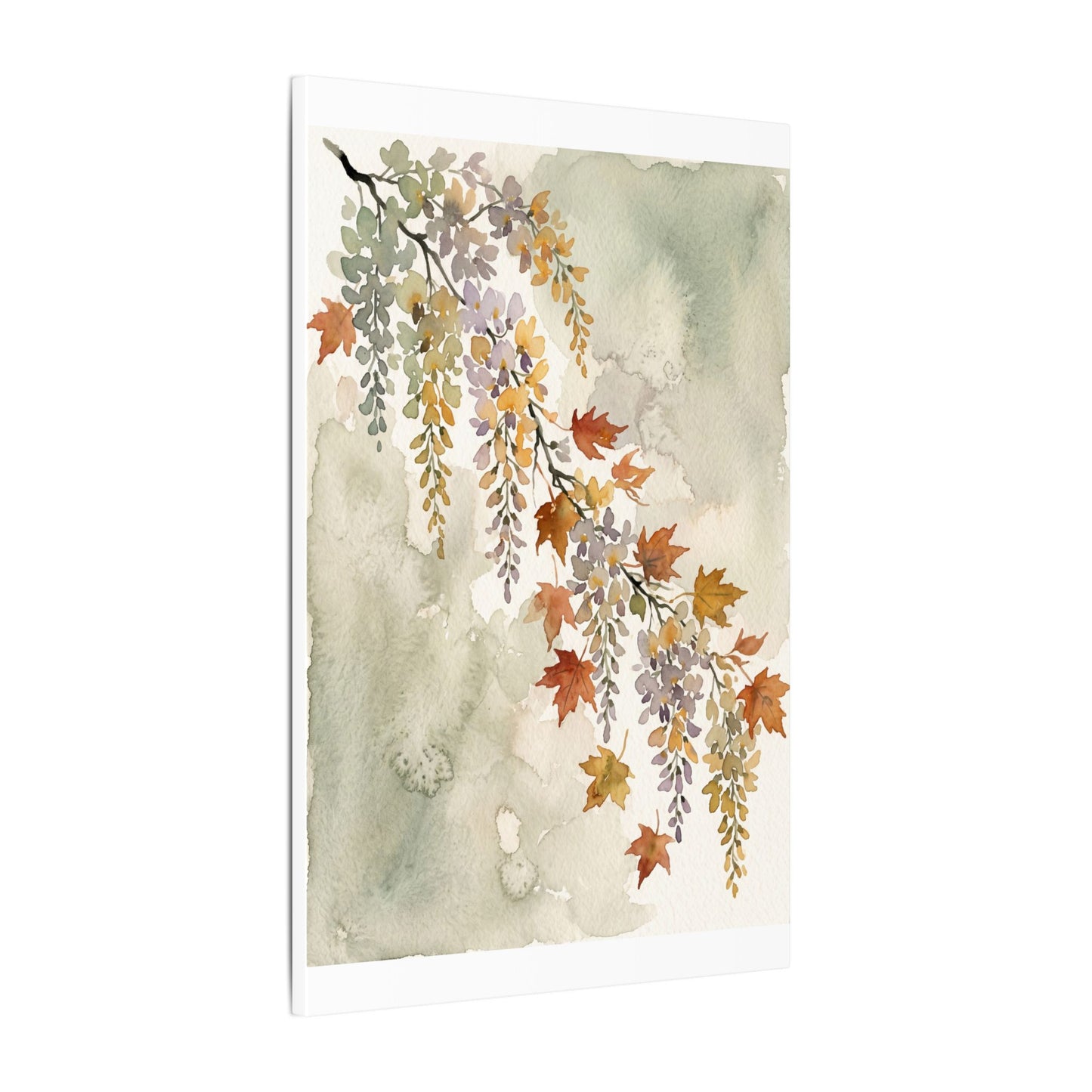 Ma Wisteria Canvas Art - Japandi Watercolor