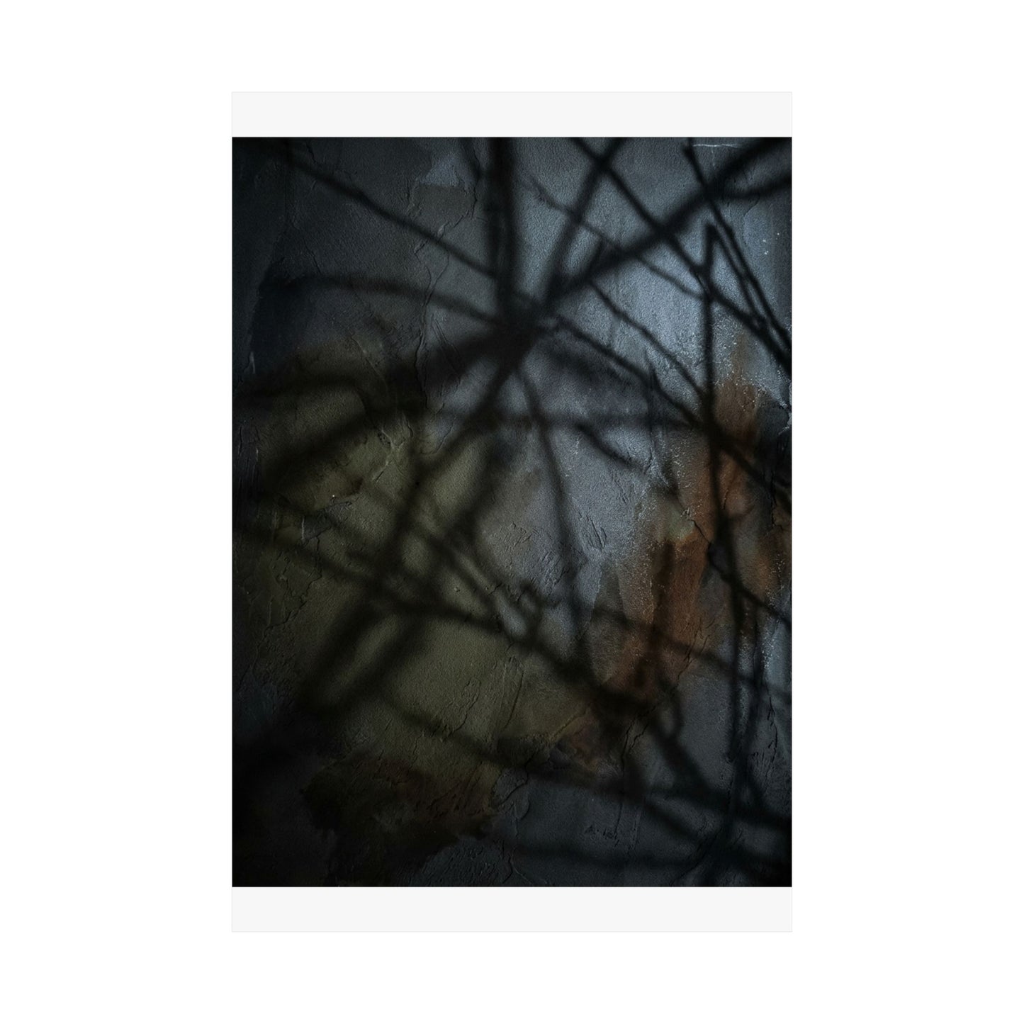 Shadow Play Wall Art Print | Winter Dark Japandi Dark Texture Art