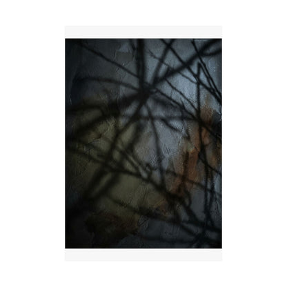Shadow Play Wall Art Print | Winter Dark Japandi Dark Texture Art