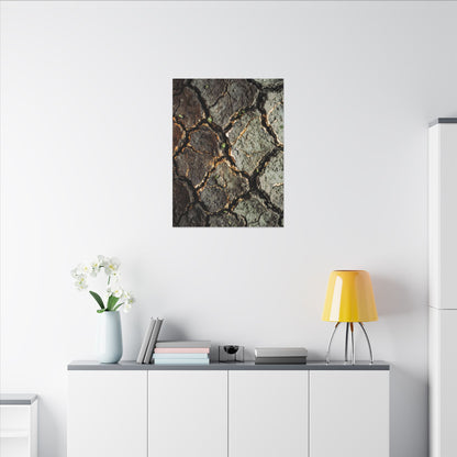 Earthy Cracked Earth Canvas Art - Japanese Pattern Japandi