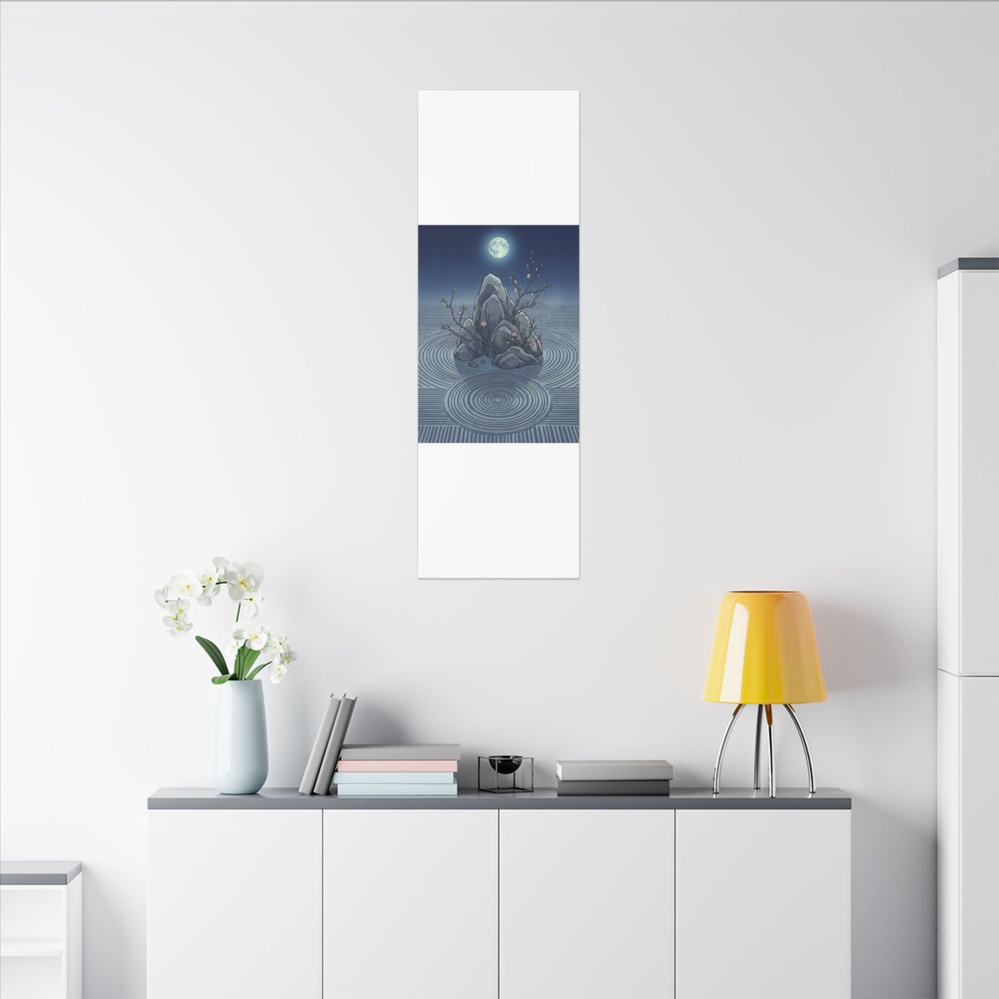 Spring Rock Garden Ukiyo E Inspired Canvas Art | Tranquil Decor