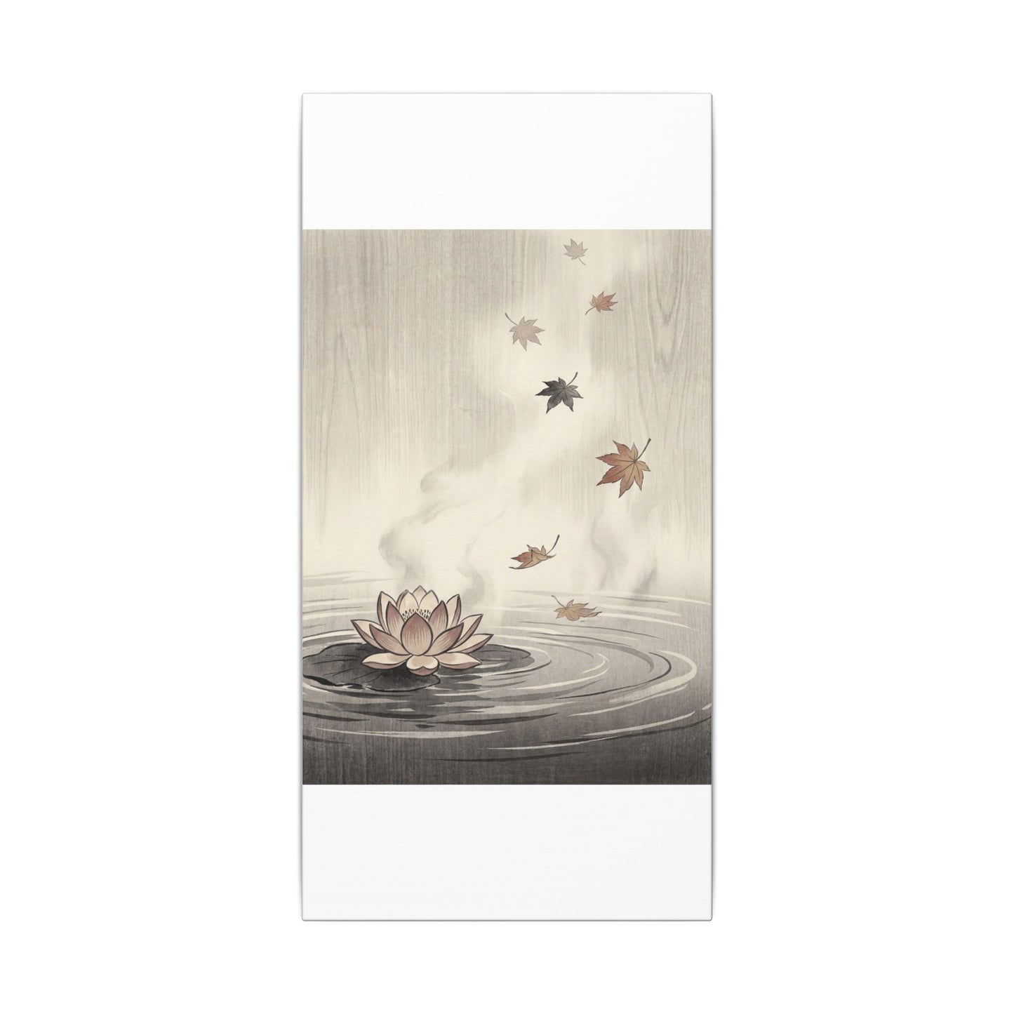 Lotus Flower Canvas Art | Autumn Zen Ukiyo E Inspired Art