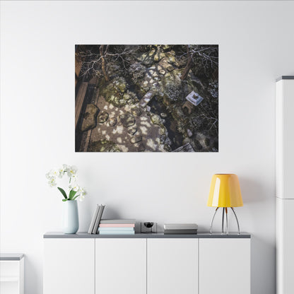 Moonlit Garden Japanese Pattern Canvas Art | Elegant Japandi Art