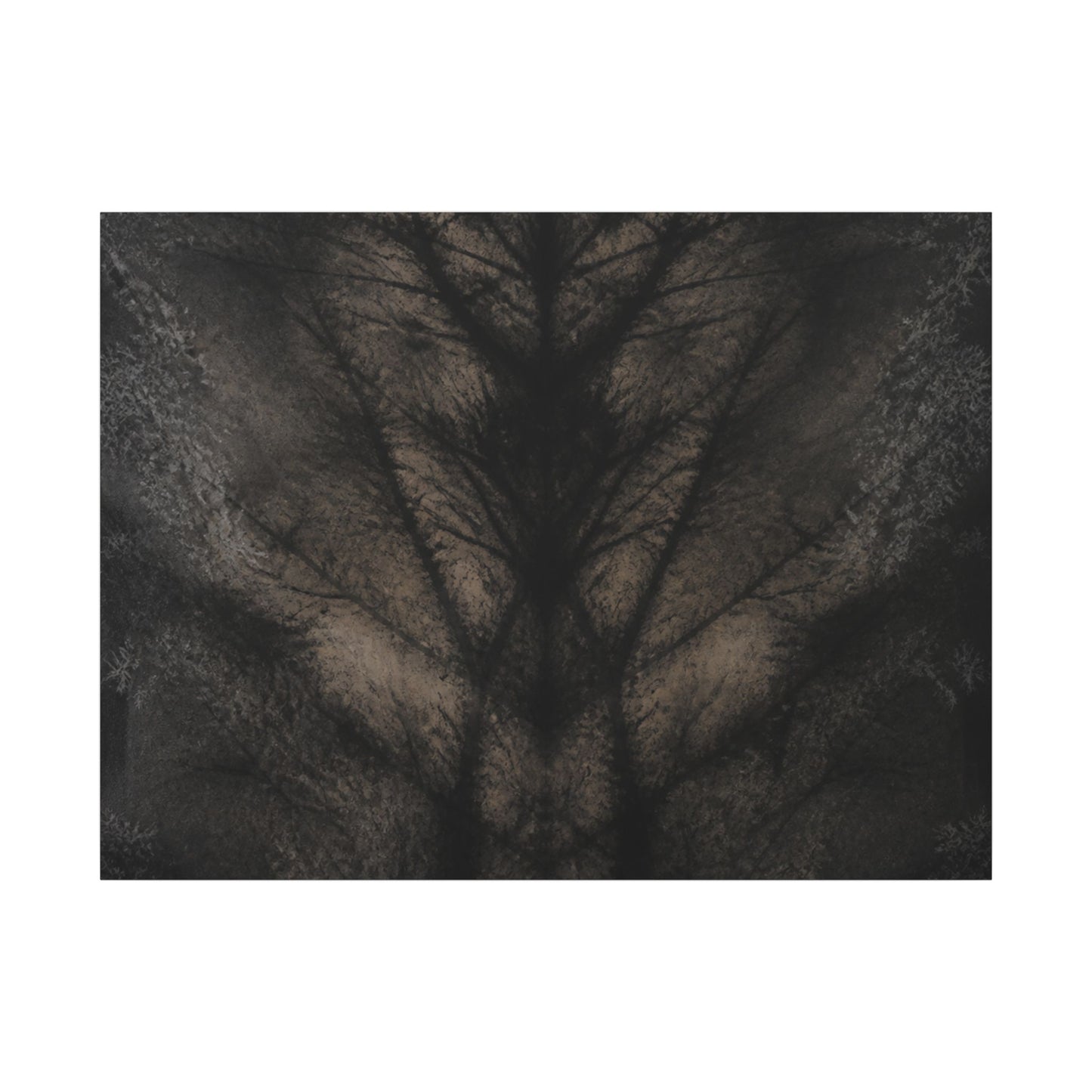 Seijaku Shadow Play Canvas Art - Dark Japandi Charcoal Ink