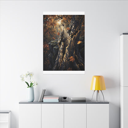 Pine Tree Autumn Canvas Art | Kintsugi Beautiful Design