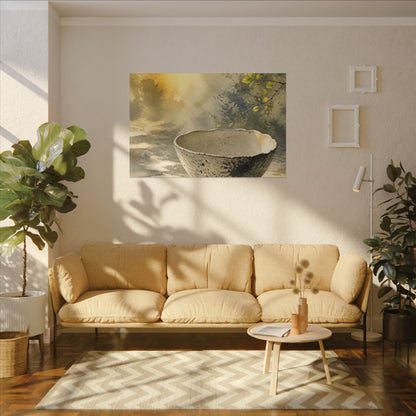 Cozy Ceramic Bowl Canvas Art - Watercolor Japandi