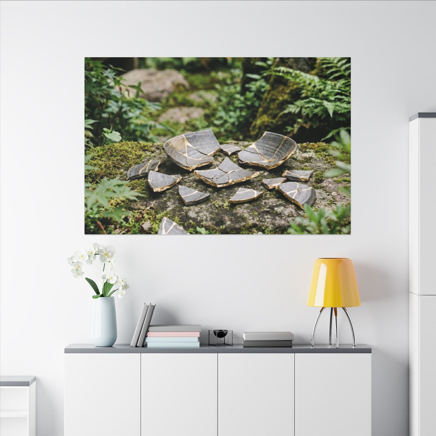 Summer Broken Pottery Gold Repair Canvas Art | Resilient Decor