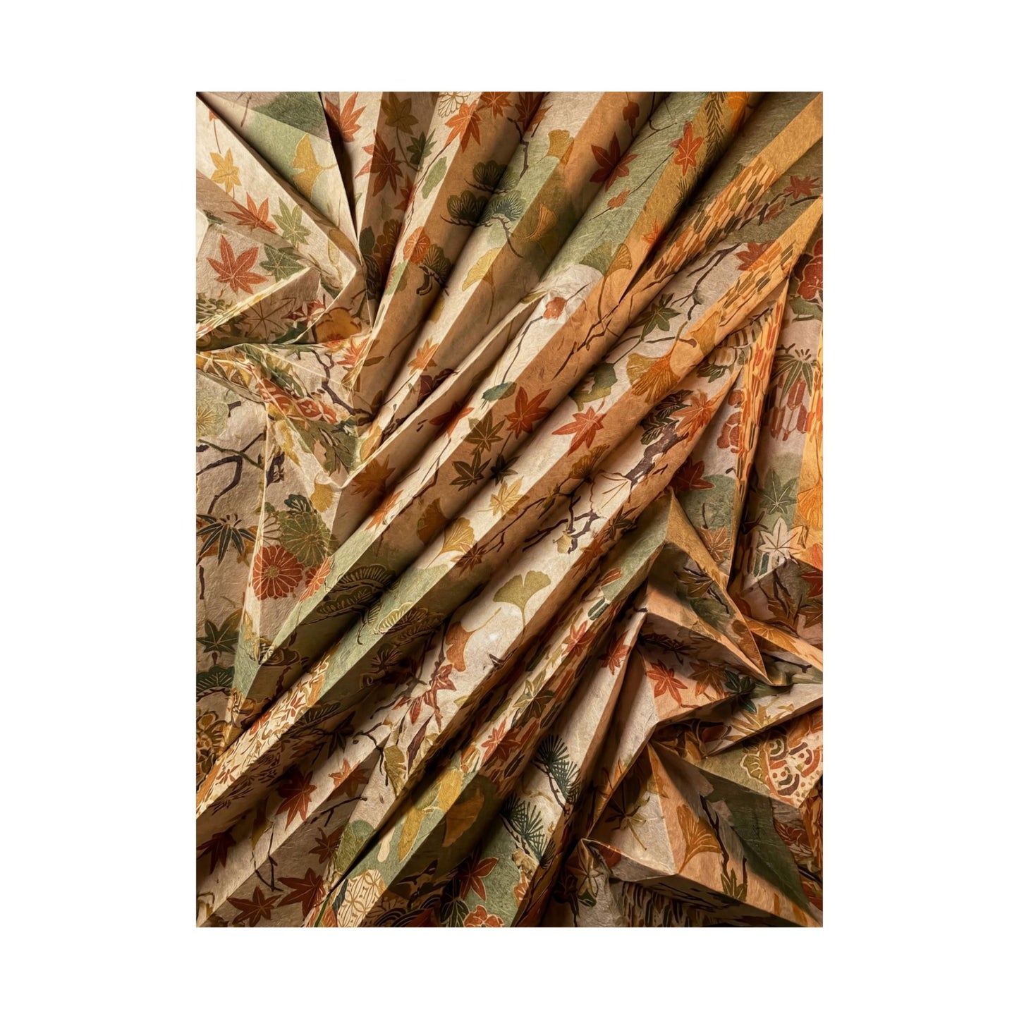 Candlelight Paper Fold Wall Art Print - Japandi Shibui