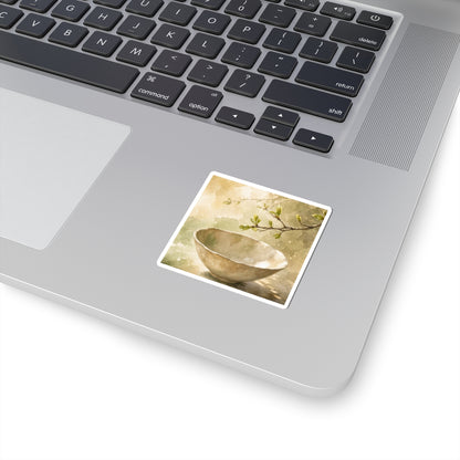 Ceramic Bowl Spring Sticker | Japandi Neutral Design