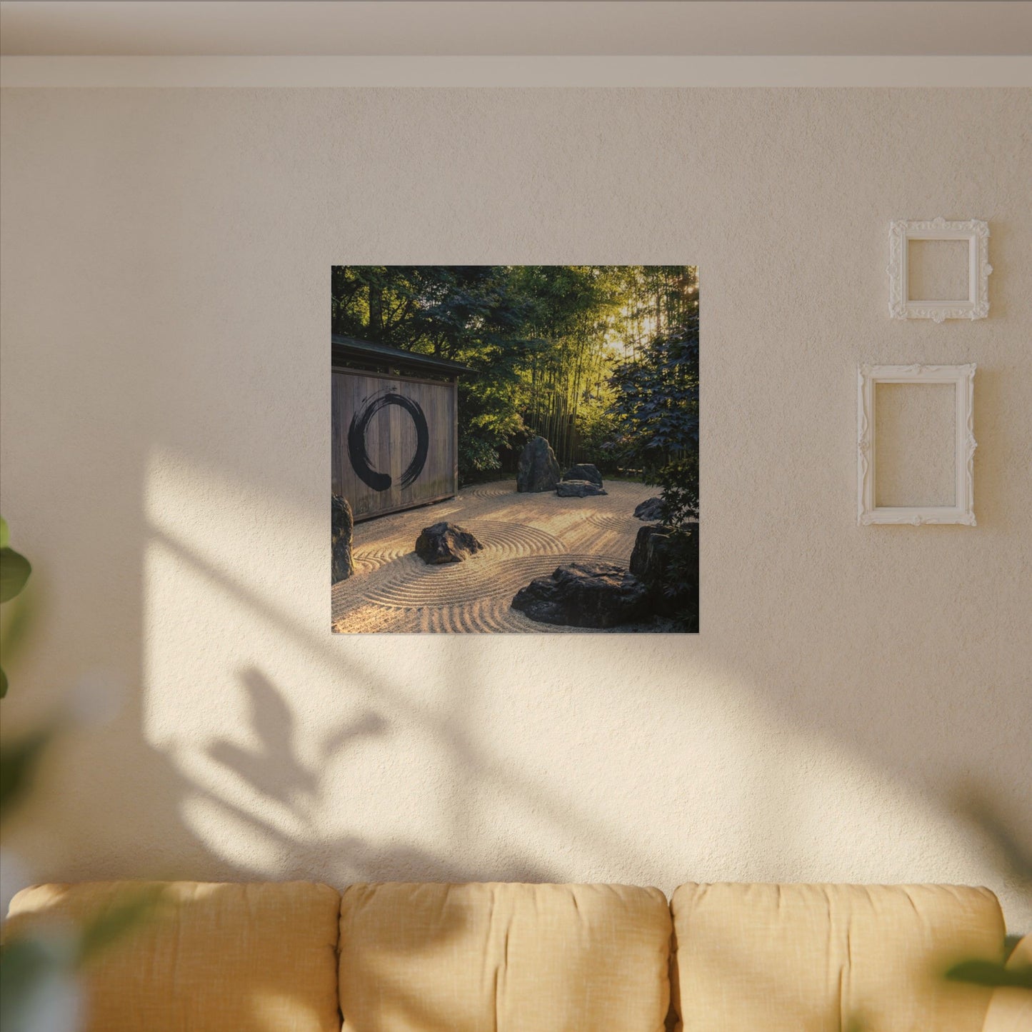 Rock Garden Enso Canvas Art | Tranquil Zen Art